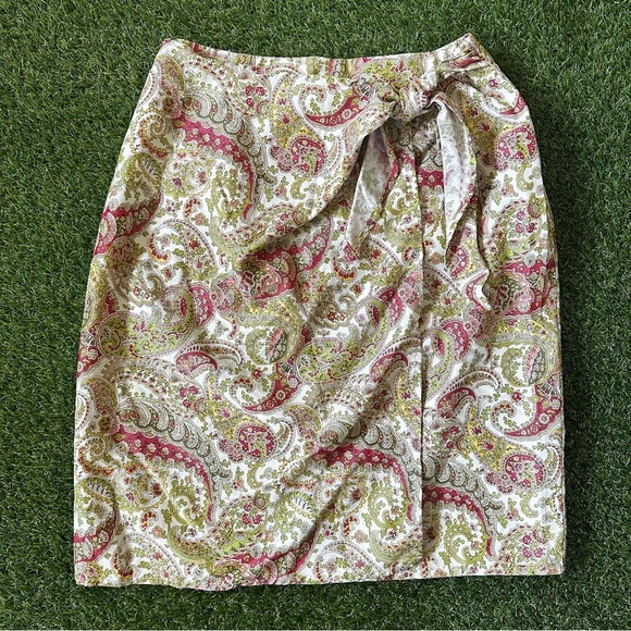 Liz Claiborne Y2k Paisley print wrap skirt with tie waist - Picture 1 of 6
